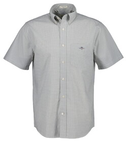 Gant Classic Poplin Gingham Check Button-Down Shirt Pewter Grey