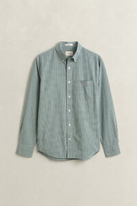 Gant Classic Poplin Gingham Check Overhemd Dark Emerald