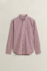 Gant Classic Poplin Gingham Check Overhemd Deep Grape Wine