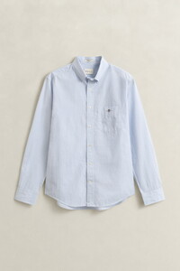 Gant Classic Poplin Gingham Check Overhemd Licht Blauw