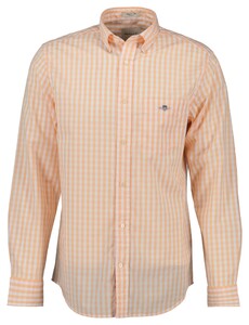 Gant Classic Poplin Gingham Check Overhemd Peachy Orange
