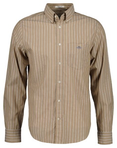 Gant Classic Poplin Stripe Shirt Light Taupe