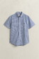 Gant Classic Poplin Stripe Short Sleeve Overhemd College Blue