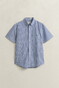Gant Classic Poplin Stripe Short Sleeve Overhemd College Blue