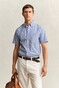 Gant Classic Poplin Stripe Short Sleeve Overhemd College Blue