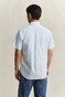 Gant Classic Poplin Stripe Short Sleeve Overhemd Sky Blue