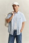 Gant Classic Poplin Stripe Short Sleeve Overhemd Sky Blue