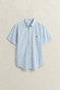 Gant Classic Poplin Stripe Short Sleeve Overhemd Sky Blue