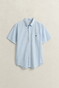Gant Classic Poplin Stripe Short Sleeve Overhemd Sky Blue