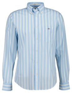 Gant Classic Poplin Wide Stripe Button-Down Shirt Sky Blue