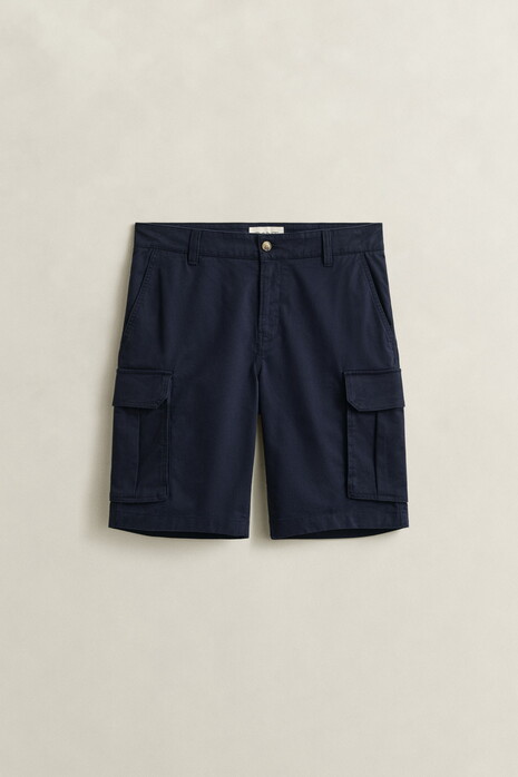 Gant Classic Solid Color Cargo Shorts Bermuda Avond Blauw