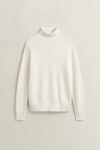 Gant - Coltrui - 8050316 Cotton Merino Turtleneck -  Trui Cream
