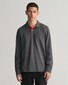 Gant Contrast Piqué Long Sleeve Rugger Trui Antraciet Melange