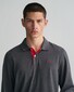 Gant Contrast Piqué Long Sleeve Rugger Trui Antraciet Melange