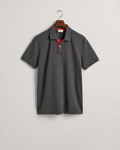 Gant Contrast Piqué Short Sleeve Subtle Stretch Polo Antraciet Melange