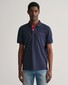 Gant Contrast Piqué Short Sleeve Subtle Stretch Polo Avond Blauw