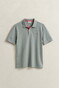 Gant Contrast Piqué Short Sleeve Subtle Stretch Polo Ceramic Grey