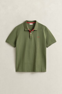 Gant Contrast Piqué Short Sleeve Subtle Stretch Poloshirt Dry Herb Green