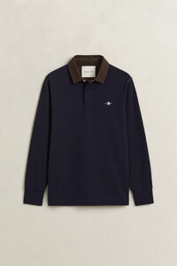 Gant Corduroy Polo Collar Heavy Rugger Trui Avond Blauw