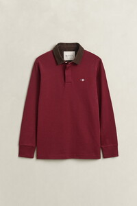 Gant Corduroy Polo Collar Heavy Rugger Trui Deep Grape Wine