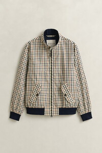 Gant Cotton Blend Harrington Check Jack Mahogany Brown