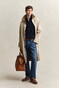 Gant Cotton Blend Rib Half Zip Trui Avond Blauw