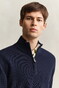 Gant Cotton Blend Rib Half Zip Trui Avond Blauw