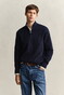 Gant Cotton Blend Rib Half Zip Trui Avond Blauw