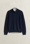 Gant Cotton Blend Rib Half Zip Trui Avond Blauw