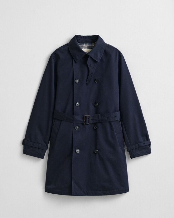 Gant Cotton Blend Trench Coat Jas Avond Blauw