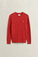 Gant Cotton Cable Crew Neck Pullover Maple Fire
