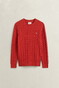 Gant Cotton Cable Crew Neck Pullover Maple Fire