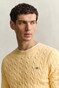 Gant Cotton Cable Crew Neck Pullover Mild Yellow