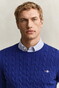 Gant Cotton Cable Ronde Hals Trui Blauw