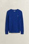 Gant Cotton Cable Ronde Hals Trui Blauw