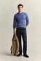 Gant Cotton Cable Ronde Hals Trui Blue Horizon