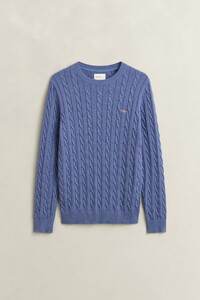Gant Cotton Cable Ronde Hals Trui Blue Horizon