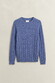 Gant Cotton Cable Ronde Hals Trui Blue Horizon