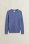 Gant Cotton Cable Ronde Hals Trui Blue Horizon