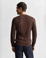 Gant Cotton Cable Ronde Hals Trui Brown Melange