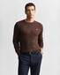 Gant Cotton Cable Ronde Hals Trui Brown Melange