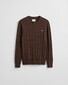 Gant Cotton Cable Ronde Hals Trui Brown Melange