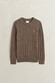 Gant Cotton Cable Ronde Hals Trui Faded Taupe