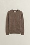 Gant Cotton Cable Ronde Hals Trui Faded Taupe