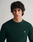 Gant Cotton Cable Ronde Hals Trui Groen