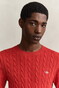 Gant Cotton Cable Ronde Hals Trui Maple Fire