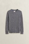 Gant Cotton Cable Ronde Hals Trui Midden Grijs