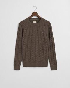 Gant Cotton Cable Ronde Hals Trui Seawood Melange