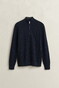Gant Cotton Check Texture Half Zip Trui Avond Blauw
