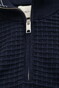 Gant Cotton Check Texture Half Zip Trui Avond Blauw